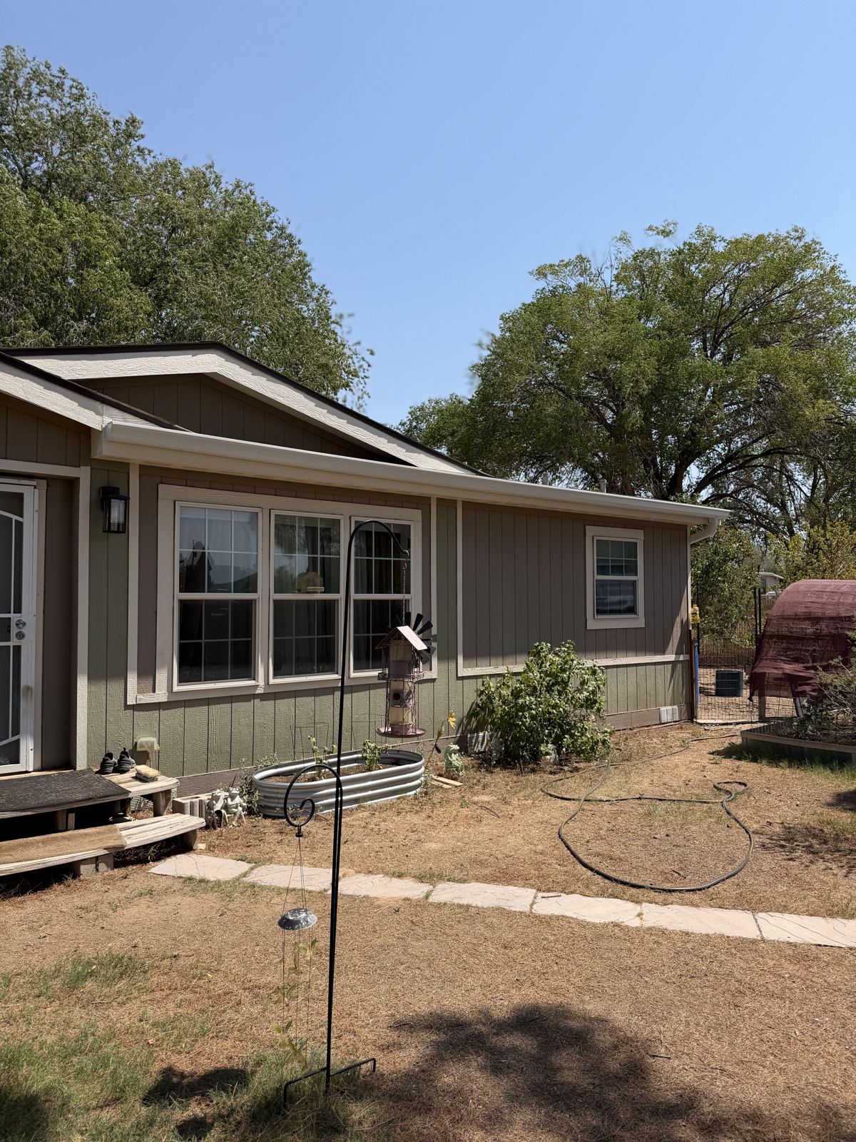 Seamless gutter installed along a home's fascia